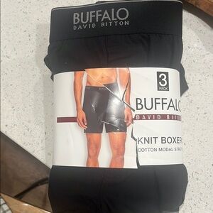 Buffalo David Bitton Black Knit Boxers - 3 Pack